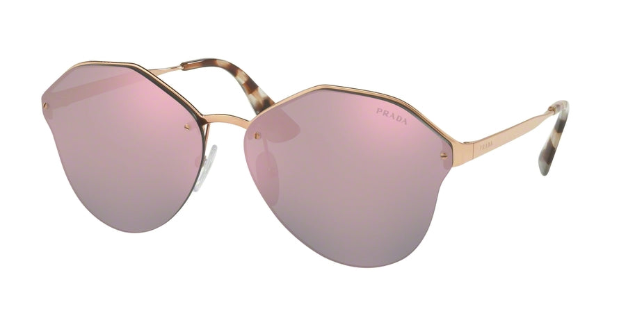Prada CATWALK PR64TS Irregular Sunglasses  SVF5T0-PINK GOLD 66-15-140 - Color Map gold