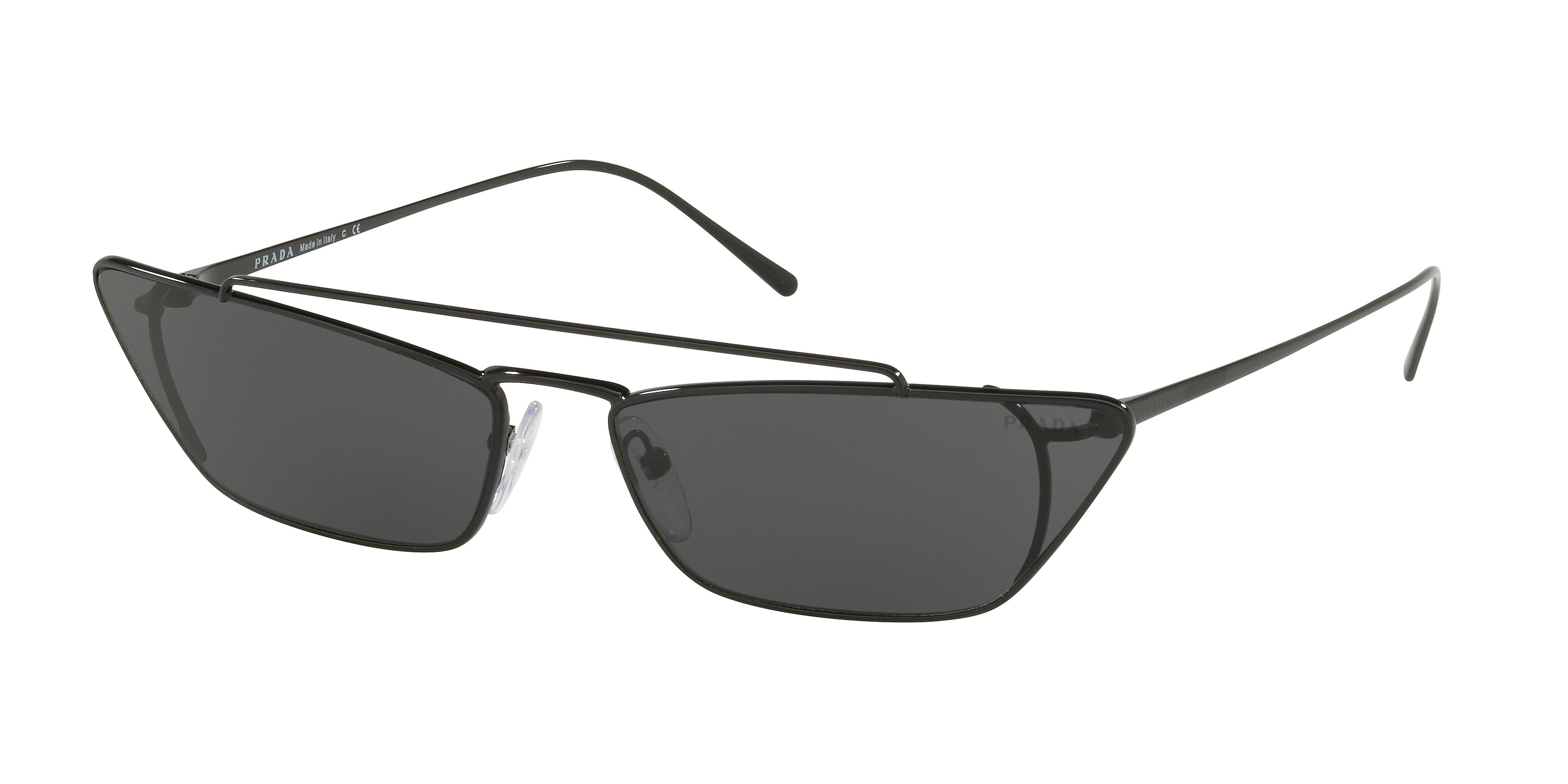 Prada CATWALK PR64US Cat Eye Sunglasses  1AB5S0-Black 67-140-16 - Color Map Black