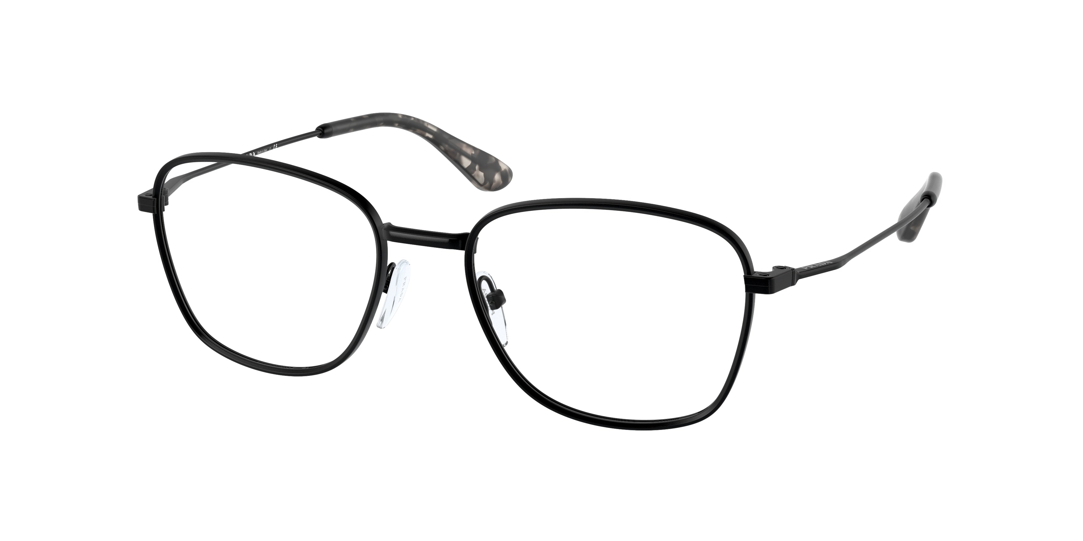 Prada PR64WV Oval Eyeglasses  1BO1O1-Matte Black 51-145-19 - Color Map Black