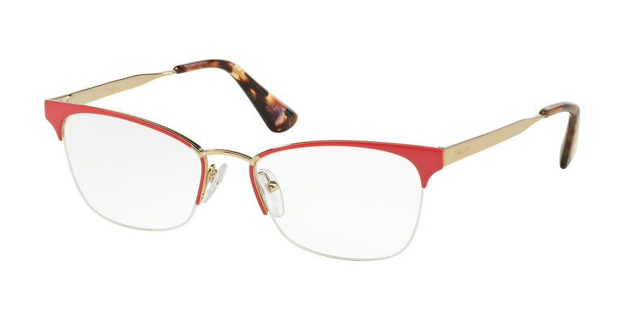 Prada PR65QV Rectangle Eyeglasses  PDN1O1-FUXIA/PALE GOLD 53-17-140 - Color Map violet