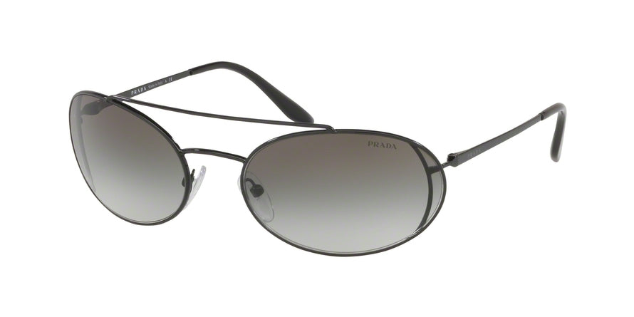Prada CATWALK PR66VS Oval Sunglasses  1AB0A7-BLACK 61-19-130 - Color Map black