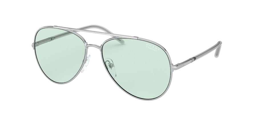 Prada PR66XS Round Sunglasses  1BC08D-SILVER 57-14-140 - Color Map silver
