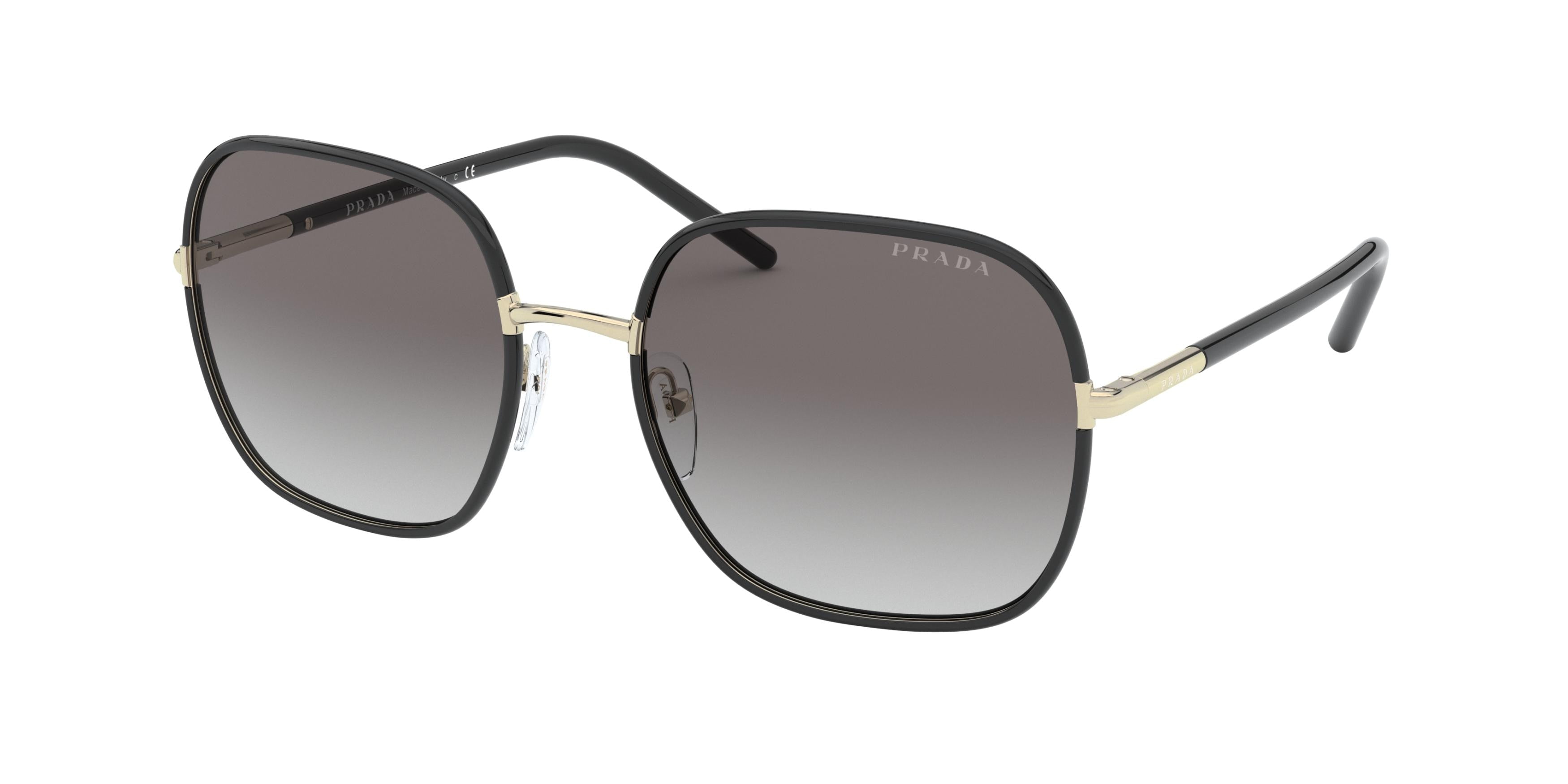 Prada PR67XS Pillow Sunglasses  AAV0A7-Pale Gold/Black 58-145-19 - Color Map Gold