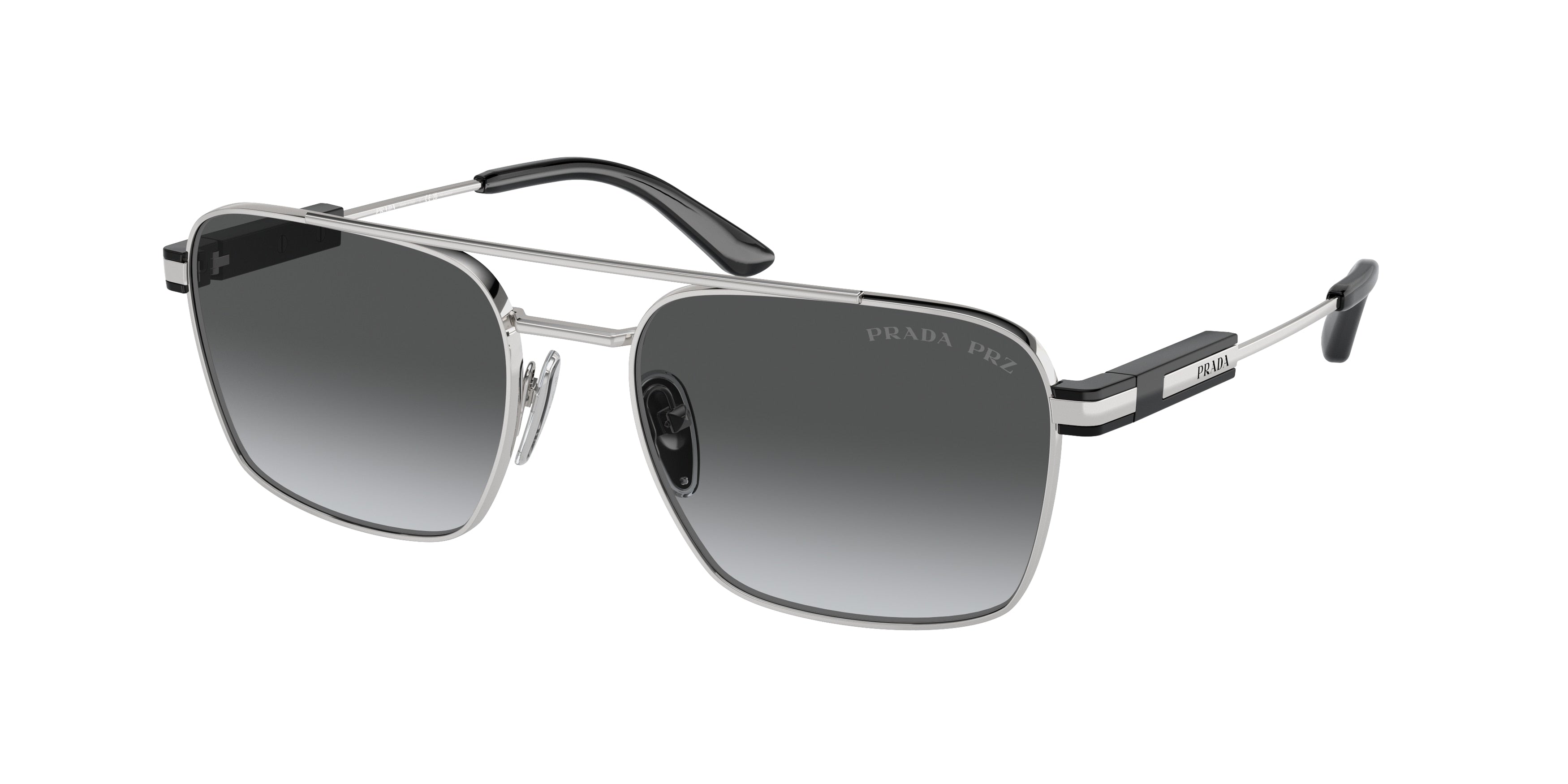 Prada PR67ZS Pillow Sunglasses  1BC5W1-Silver 56-145-18 - Color Map Silver