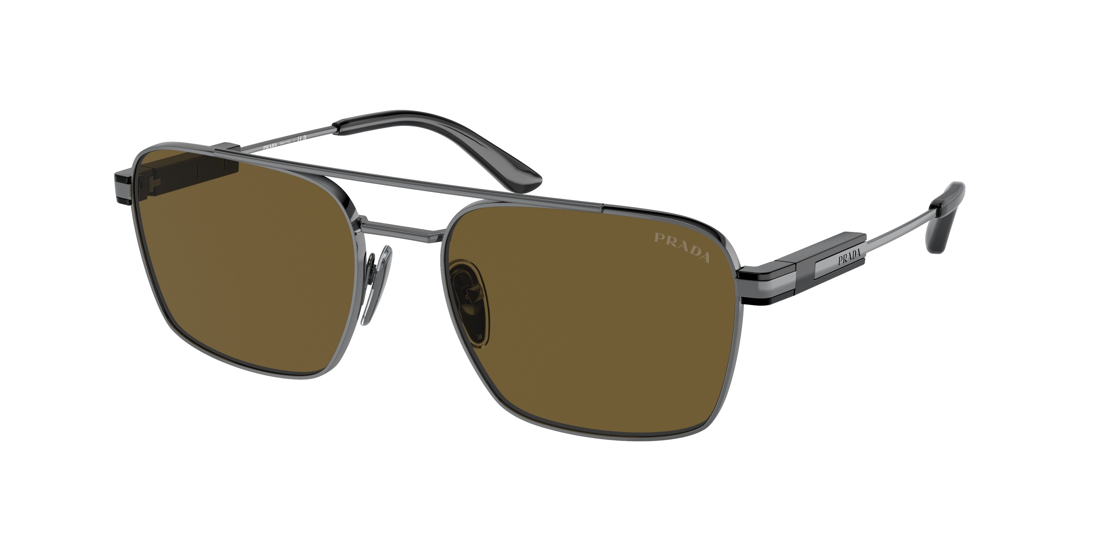 Prada PR67ZS Pillow Sunglasses  5AV01T-Gunmetal 56-145-18 - Color Map Grey
