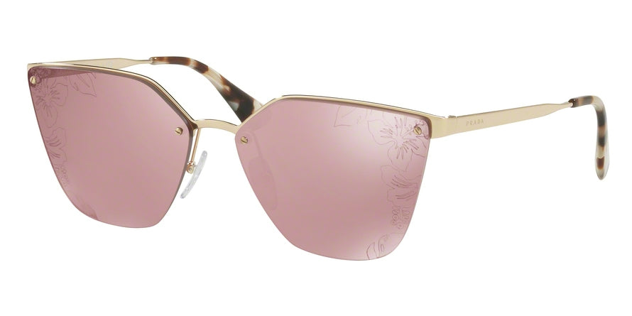 Prada CATWALK PR68TS Cat Eye Sunglasses  ZVN117-PALE GOLD 63-15-140 - Color Map gold