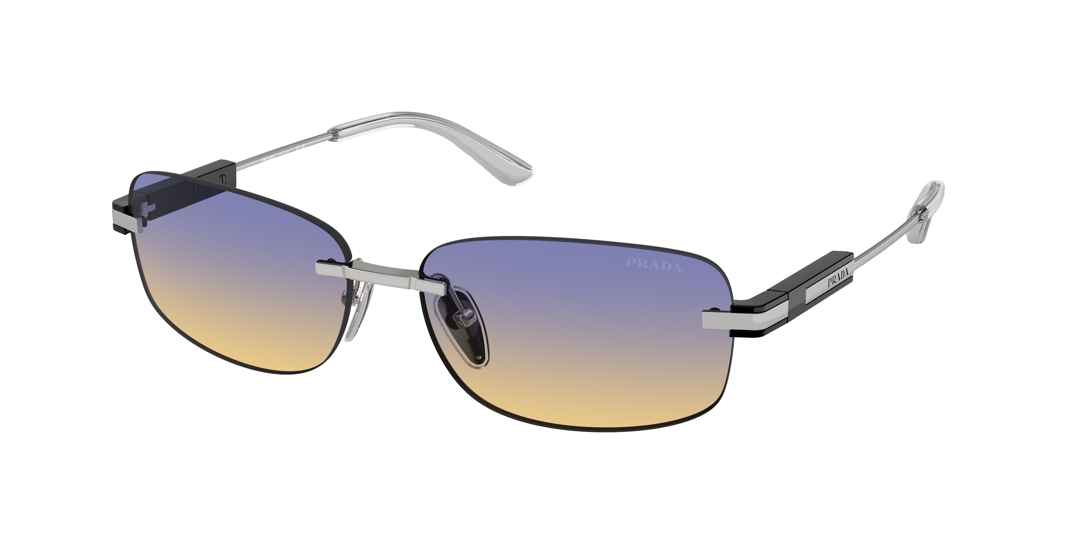 Prada PR68ZS Irregular Sunglasses  1BC06Z-Silver 60-145-15 - Color Map Silver