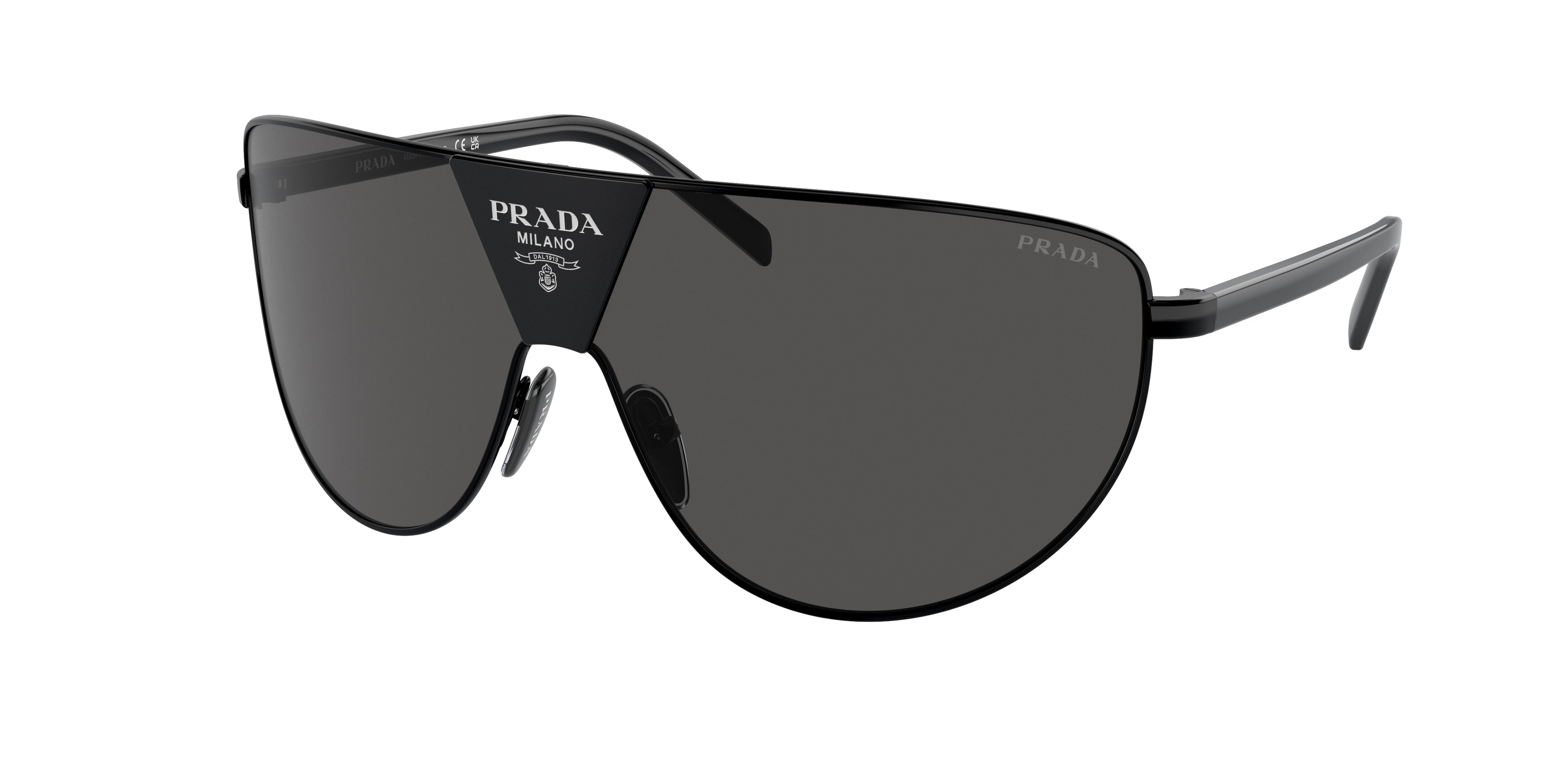 Prada PR69ZS Rectangle Sunglasses  1AB5S0-Black 37-130-137 - Color Map Black