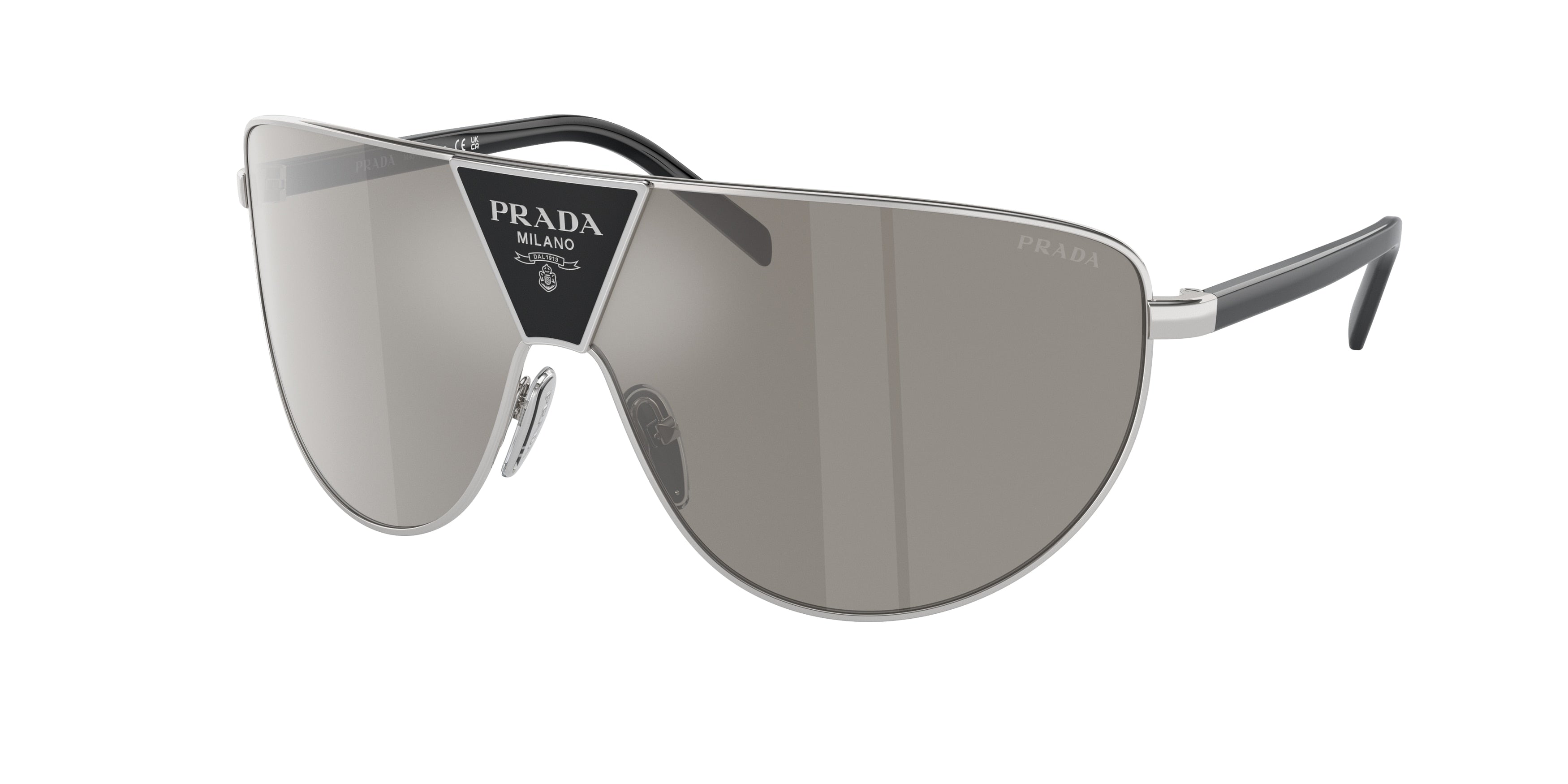 Prada PR69ZS Rectangle Sunglasses  1BC2B0-Silver 37-130-137 - Color Map Silver
