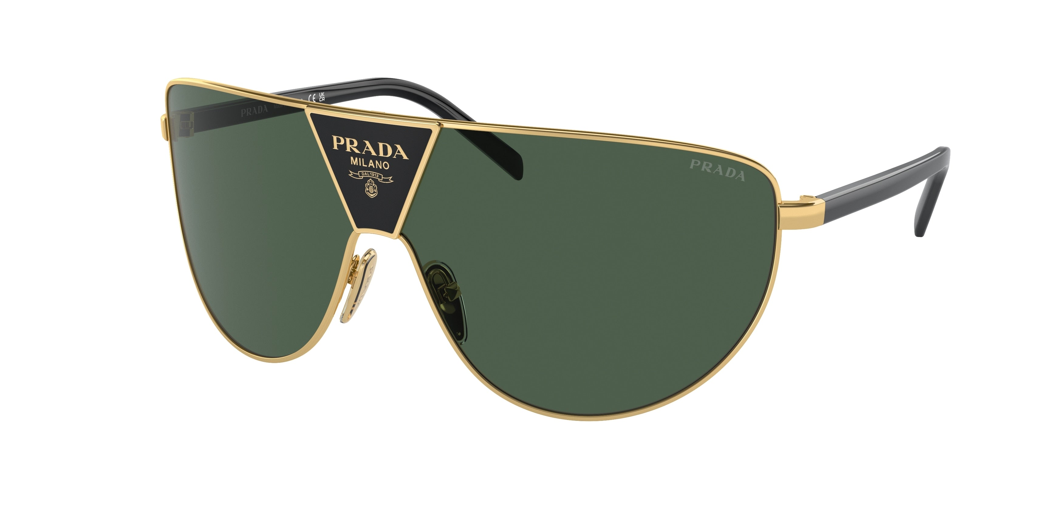Prada PR69ZS Rectangle Sunglasses  5AK05V-Gold 37-130-137 - Color Map Gold