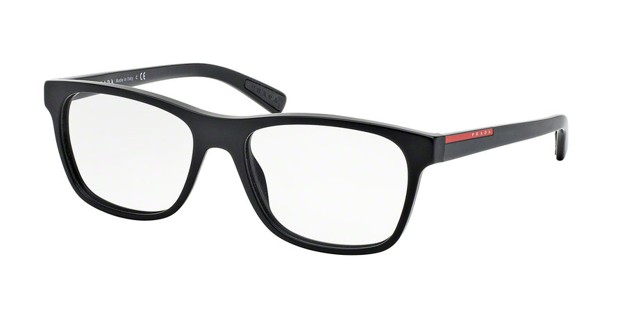 Prada Linea Rossa ACTIVE PS01FVA Square Eyeglasses  1BO1O1-MATTE BLACK 55-17-140 - Color Map black