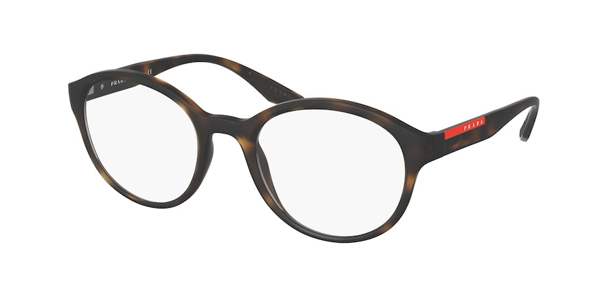 Prada Linea Rossa PS01NV Round Eyeglasses  5811O1-HAVANA RUBBER 52-21-145 - Color Map havana