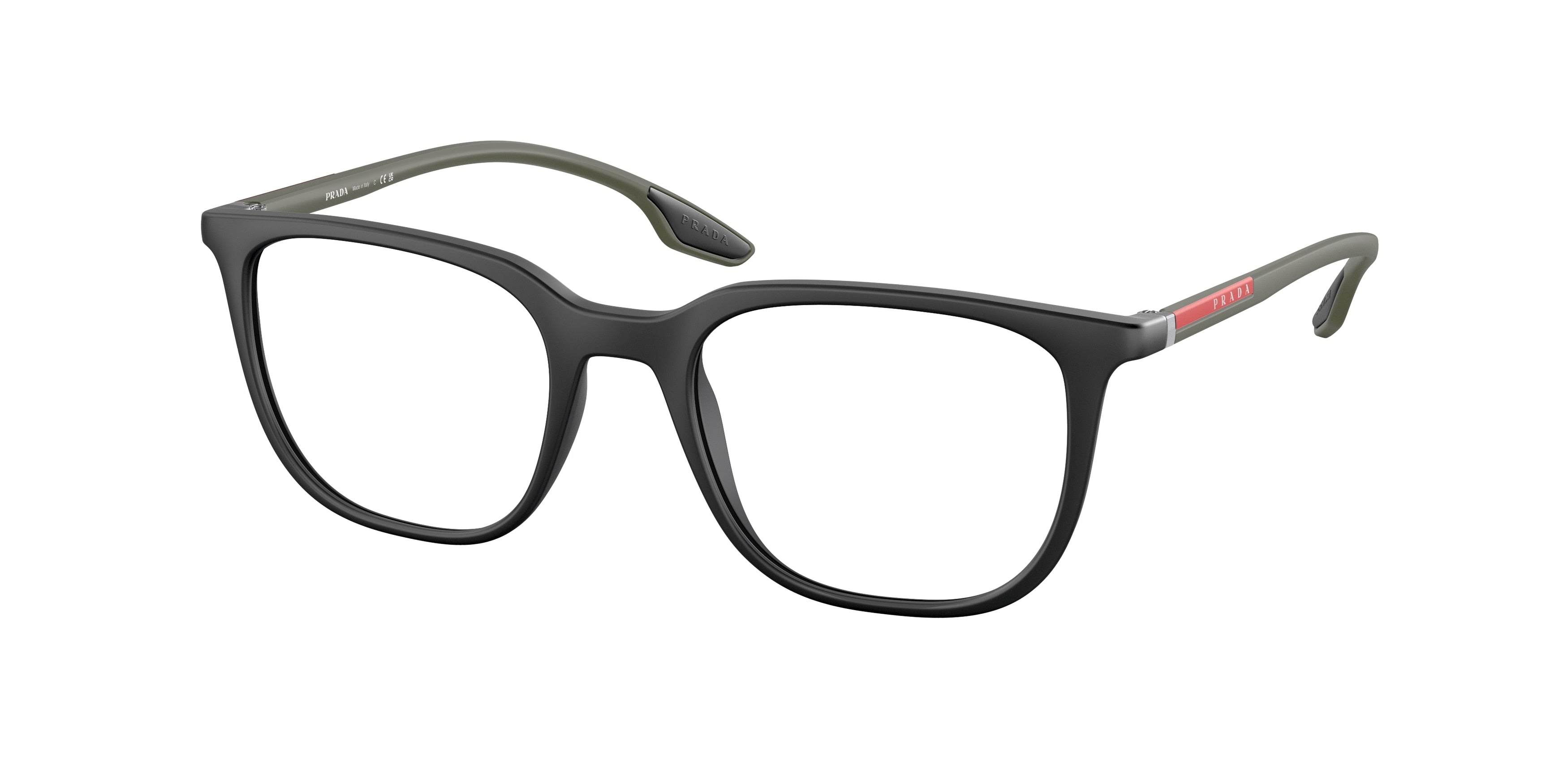 Prada Linea Rossa PS01OV Pillow Eyeglasses  18G1O1-Matte Black 49-145-19 - Color Map Black