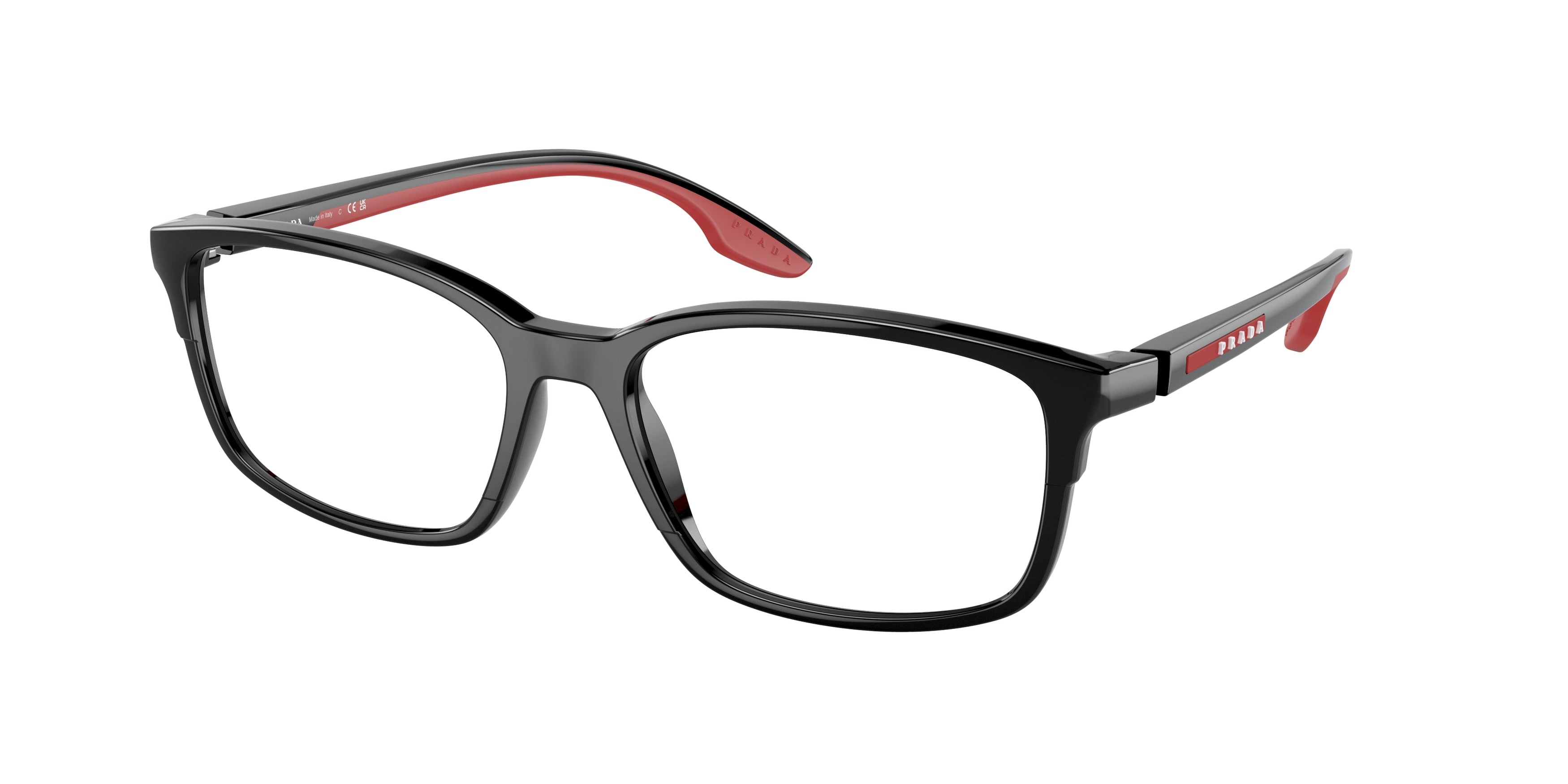 Prada Linea Rossa PS01PV Pillow Eyeglasses  1AB1O1-Black 56-145-17 - Color Map Black