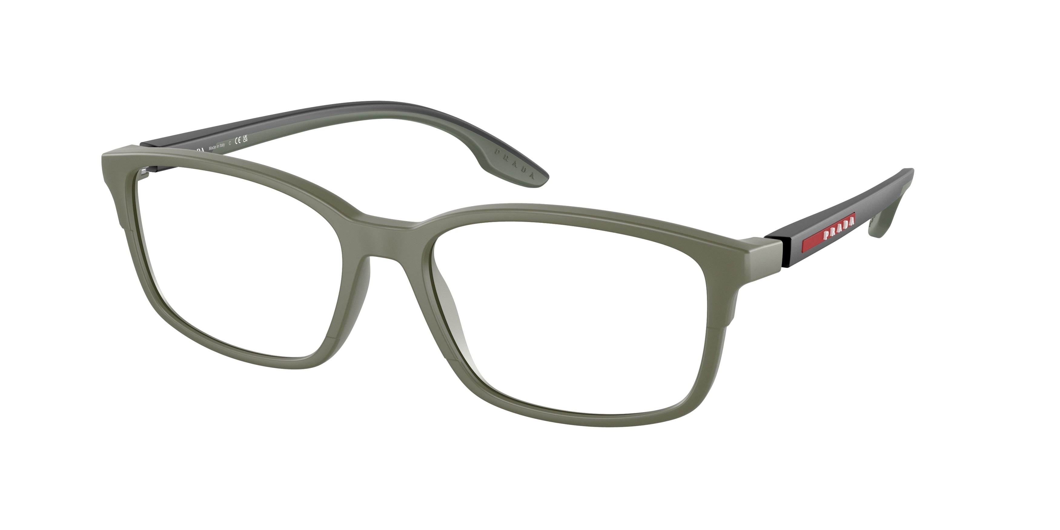Prada Linea Rossa PS01PV Pillow Eyeglasses  CCH1O1-Green Rubber 56-145-17 - Color Map Green