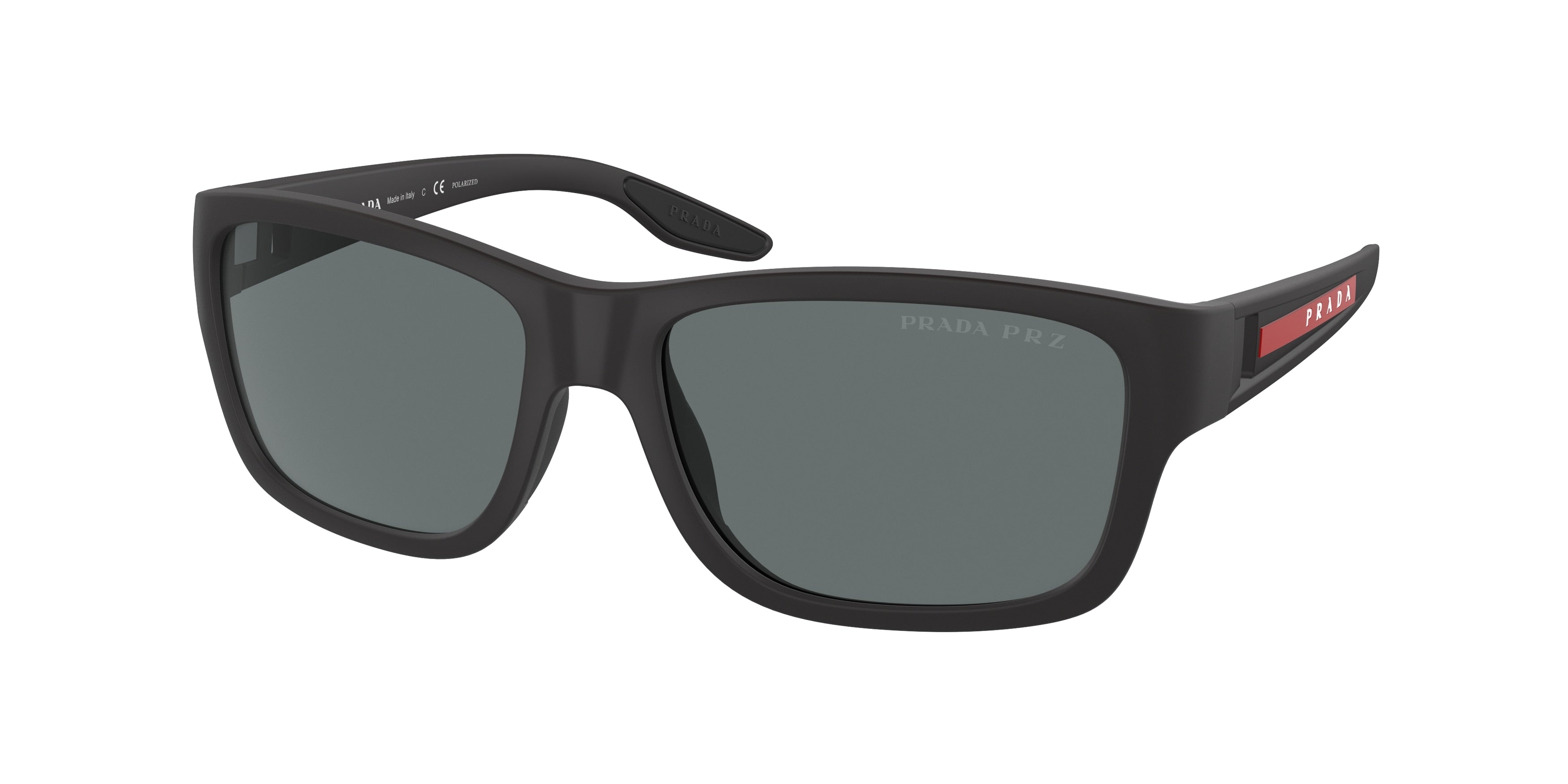 Prada Linea Rossa PS01WS Pillow Sunglasses  DG002G-Black Rubber 58-145-17 - Color Map Black