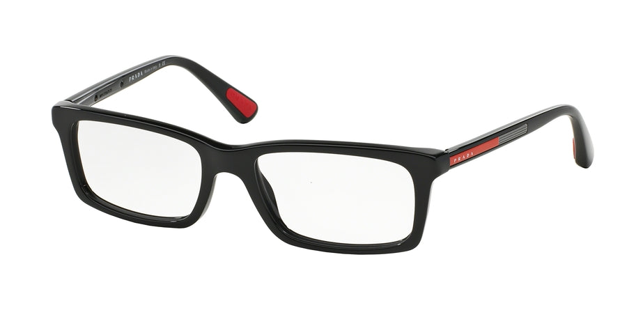 Prada Linea Rossa PS02CV Rectangle Eyeglasses  1AB1O1-BLACK 55-17-140 - Color Map black
