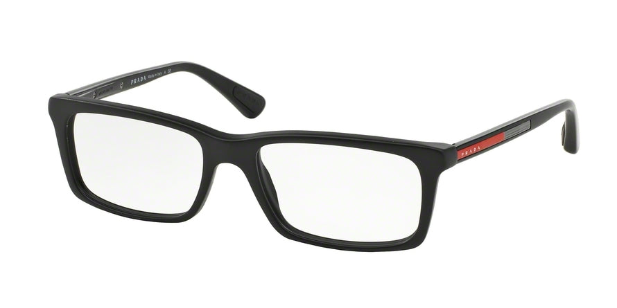 Prada Linea Rossa PS02CV Rectangle Eyeglasses  1BO1O1-MATTE BLACK 55-17-140 - Color Map black
