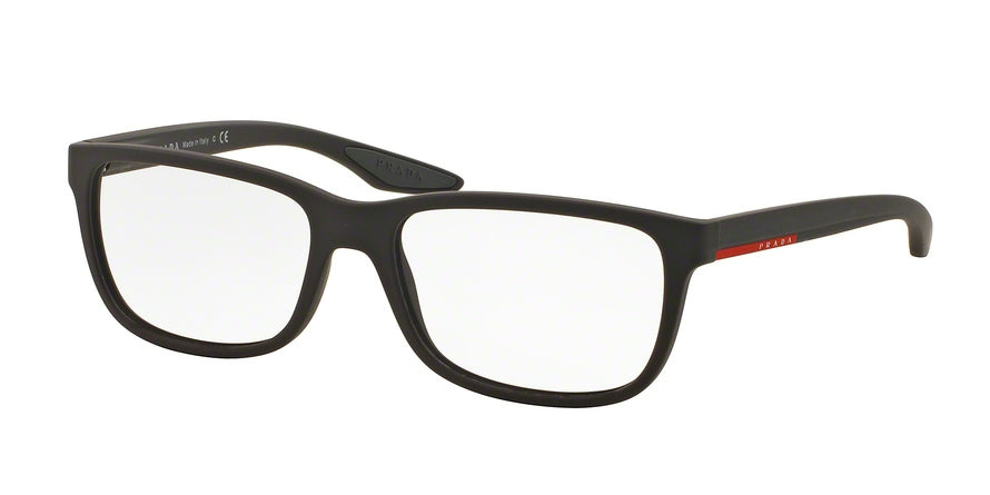 Prada Linea Rossa PS02GV Rectangle Eyeglasses  UB01O1-BROWN RUBBER 54-17-145 - Color Map brown
