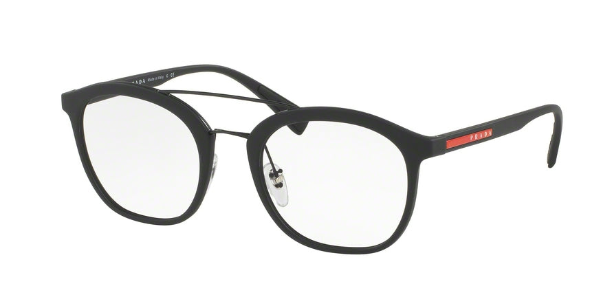 Prada Linea Rossa PS02HV Rectangle Eyeglasses  DG01O1-BLACK RUBBER 52-21-140 - Color Map black