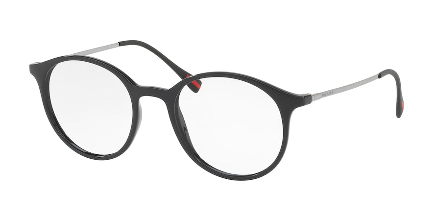 Prada Linea Rossa PS02IV Round Eyeglasses  1AB1O1-BLACK 51-20-140 - Color Map black