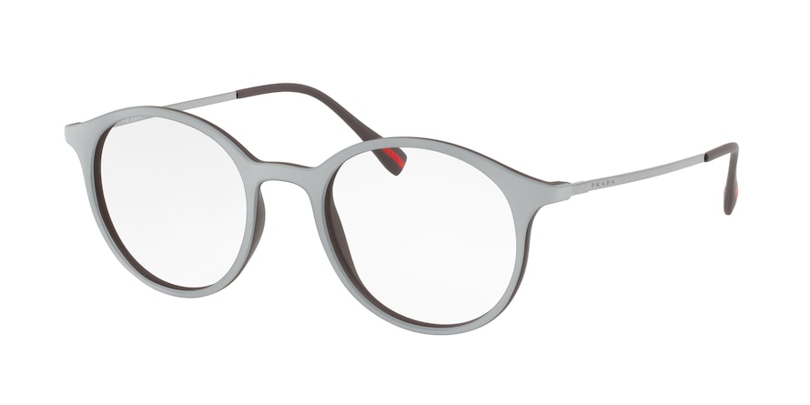 Prada Linea Rossa PS02IV Round Eyeglasses  VY01O1-TOP GREY/BROWN RUBBER 49-20-140 - Color Map grey