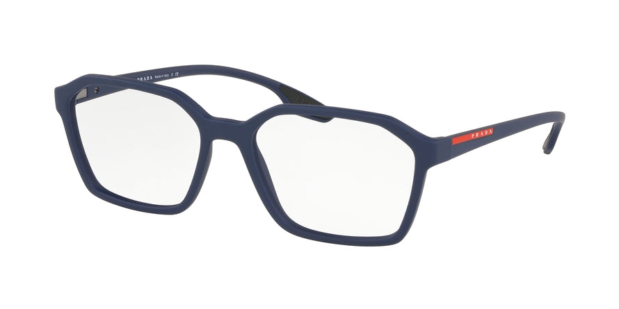 Prada Linea Rossa ACTIVE PS02MV Irregular Eyeglasses  TFY1O1-BLUE RUBBER 55-17-145 - Color Map blue