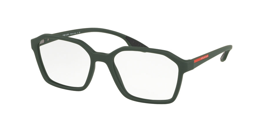 Prada Linea Rossa ACTIVE PS02MV Irregular Eyeglasses  UFI1O1-GREEN RUBBER 55-17-145 - Color Map green