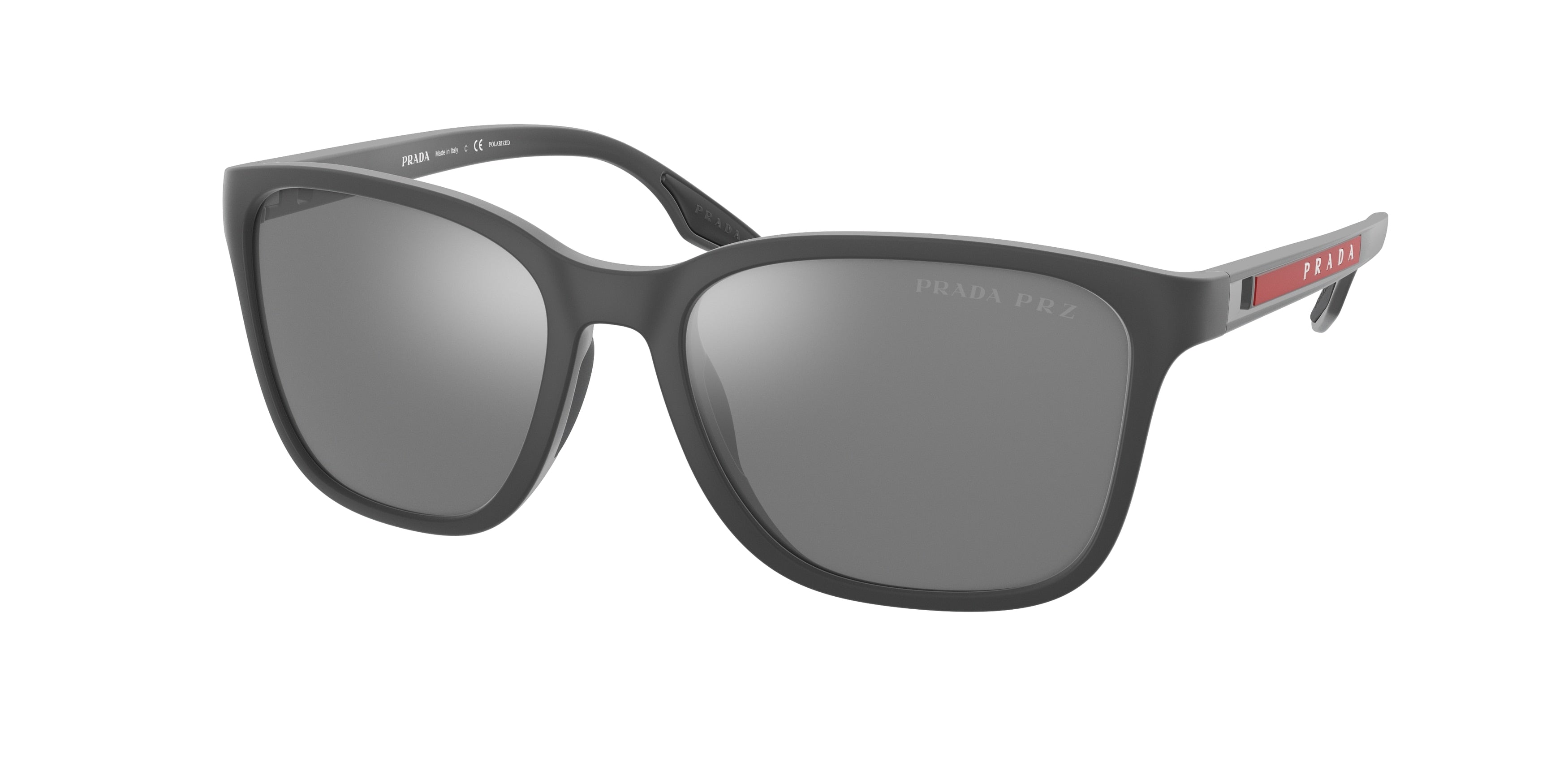 Prada Linea Rossa PS02WS Pillow Sunglasses  UFK07H-Grey Rubber 56-140-18 - Color Map Grey