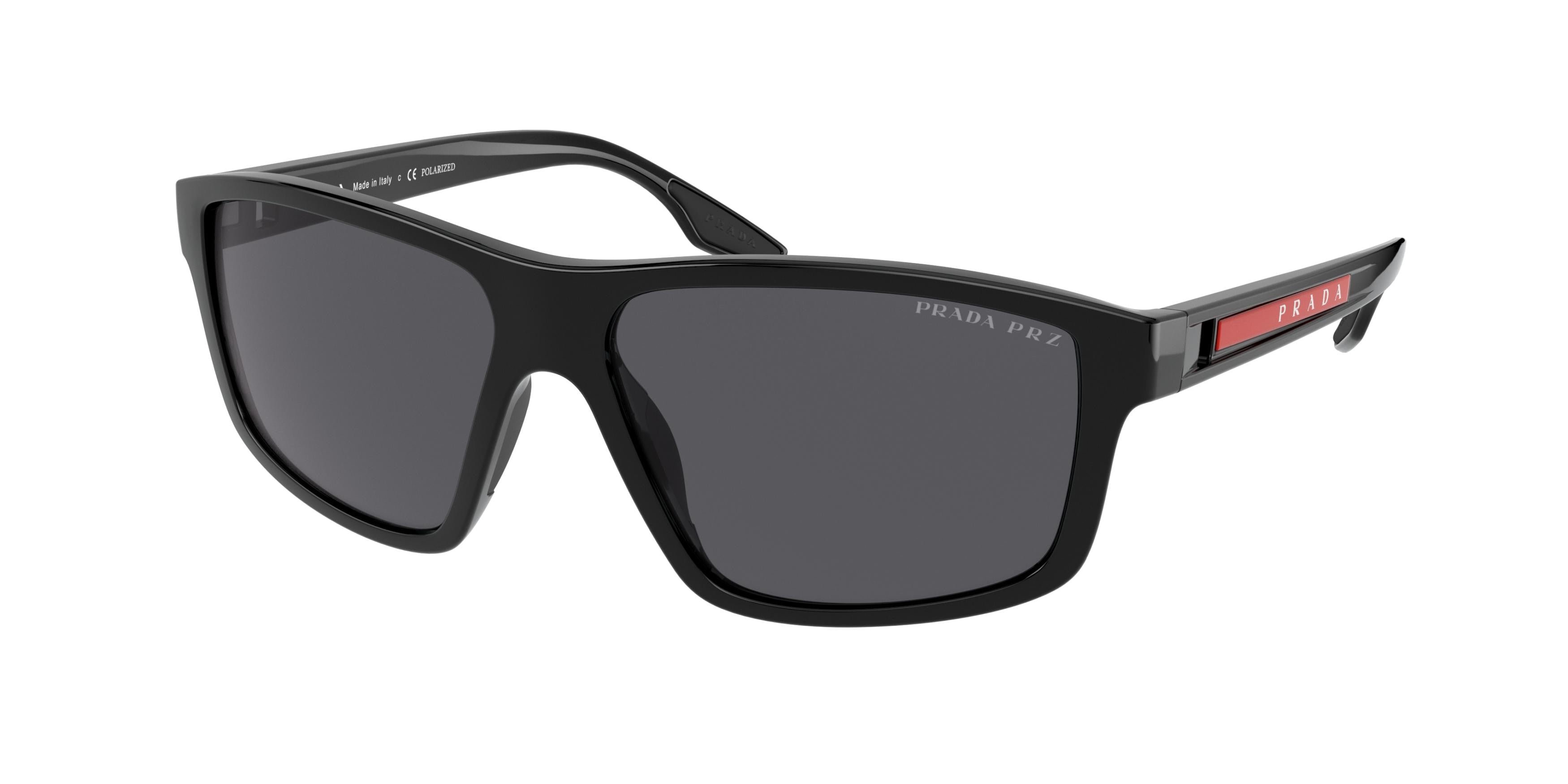 Prada Linea Rossa PS02XS Rectangle Sunglasses  1AB02G-Black 60-145-15 - Color Map Black
