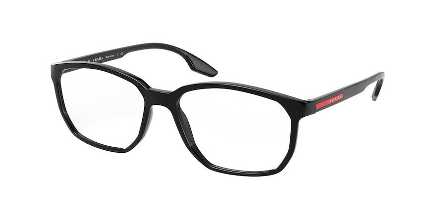 Prada Linea Rossa PS03MV Irregular Eyeglasses  1AB1O1-BLACK 55-16-145 - Color Map black