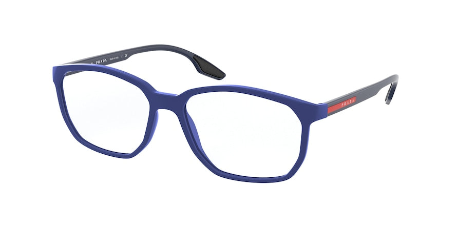 Prada Linea Rossa PS03MV Irregular Eyeglasses  5651O1-MATTE BLUE 55-16-145 - Color Map blue
