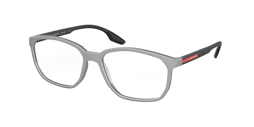 Prada Linea Rossa PS03MV Irregular Eyeglasses  5731O1-MATTE METALLIZED DARK GREY 55-16-145 - Color Map grey