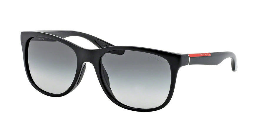 Prada Linea Rossa PS03OSF Square Sunglasses  1BO3M1-BLACK DEMISHINY 58-17-150 - Color Map black