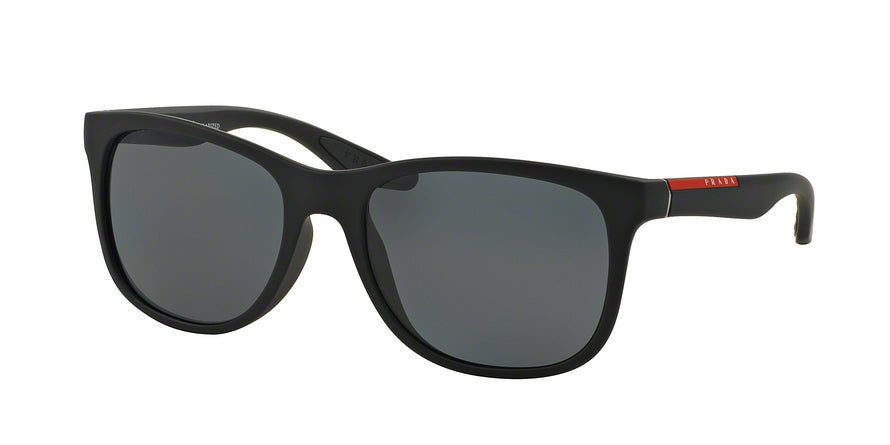 Prada Linea Rossa PS03OSF Square Sunglasses  DG05Z1-BLACK RUBBER 58-17-150 - Color Map black