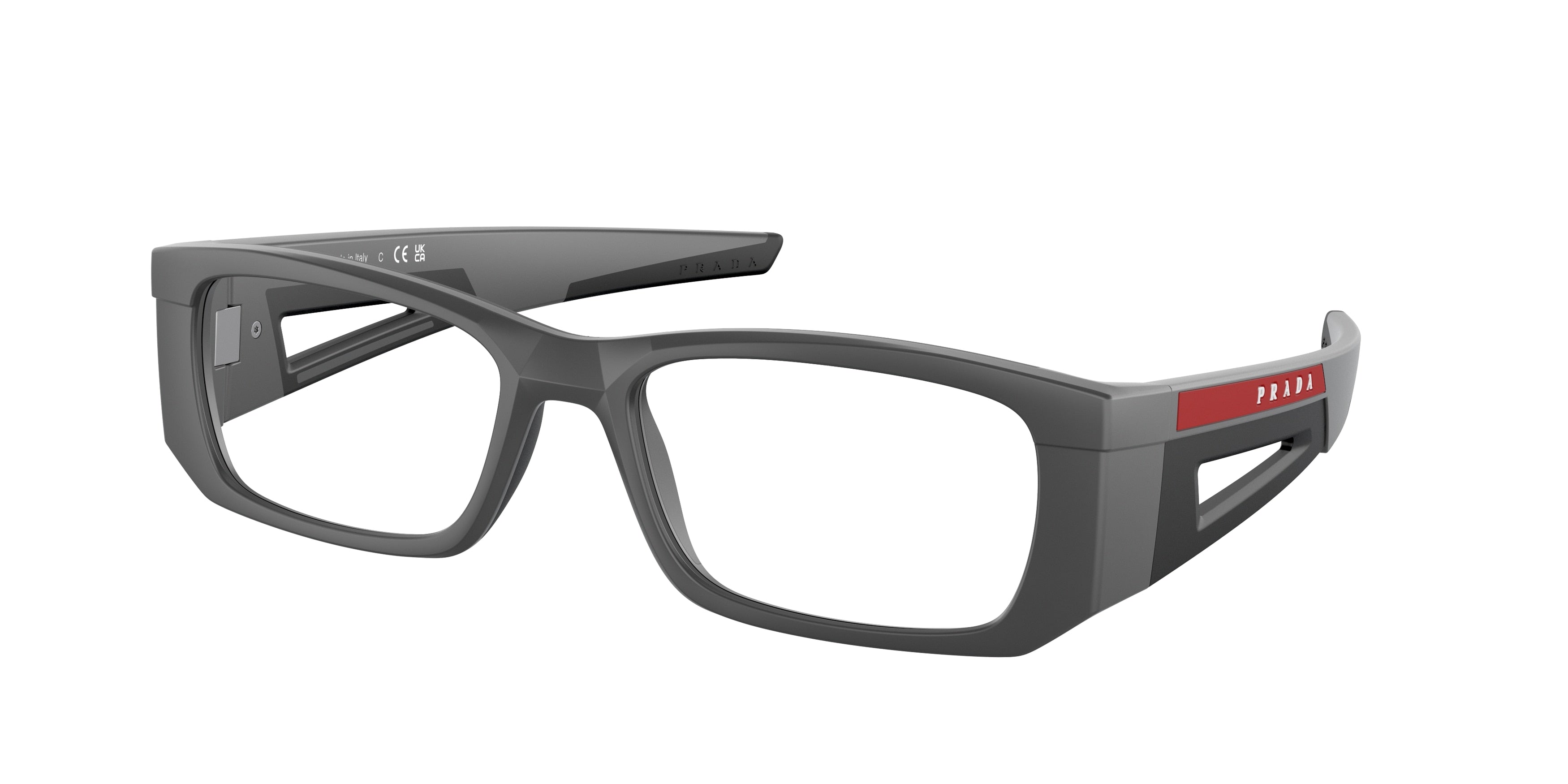 Prada Linea Rossa PS03PV Pillow Eyeglasses  11C1O1-Matte Grey 55-140-18 - Color Map Grey
