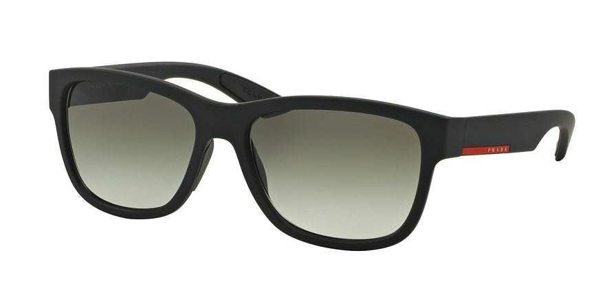 Prada Linea Rossa LIFESTYLE PS03QSF Rectangle Sunglasses  DG00A7-BLACK RUBBER 59-16-145 - Color Map black