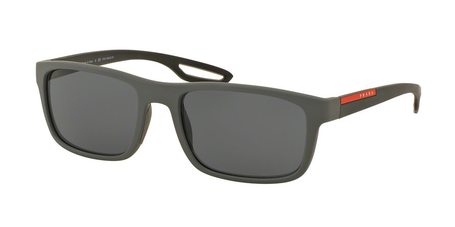 Prada Linea Rossa PS03RS Rectangle Sunglasses  UFK5Z1-GREY RUBBER 56-19-140 - Color Map grey