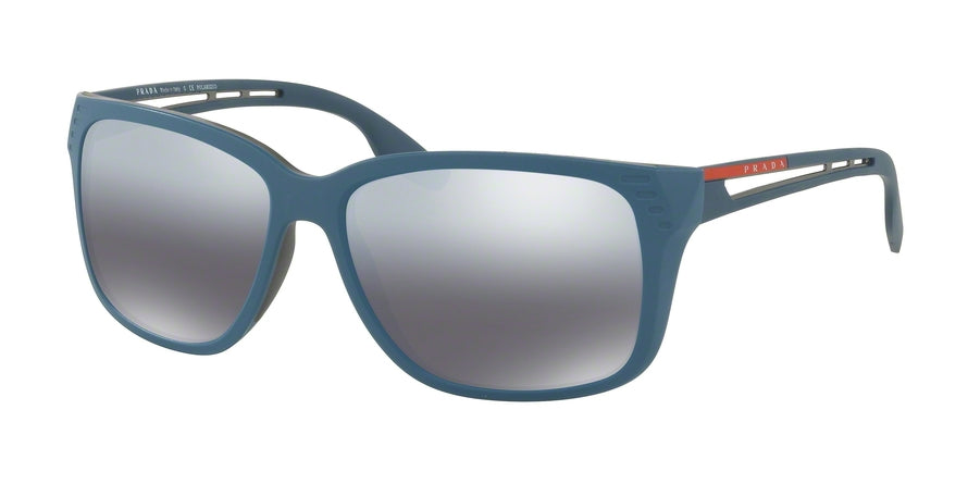 Prada Linea Rossa ACTIVE PS03TS Rectangle Sunglasses  B522F2-MATTE BLUE 59-16-140 - Color Map blue