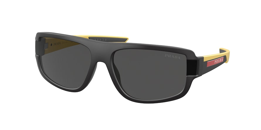 Prada Linea Rossa PS03WSF Pillow Sunglasses  08W06F-BLACK RUBBER 66-16-140 - Color Map black