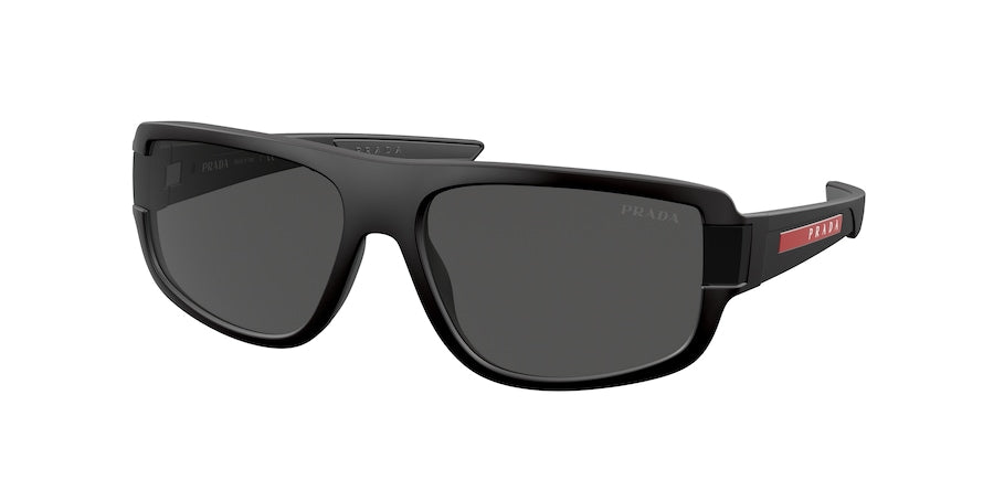 Prada Linea Rossa PS03WSF Pillow Sunglasses  DG006F-BLACK RUBBER 66-16-140 - Color Map black