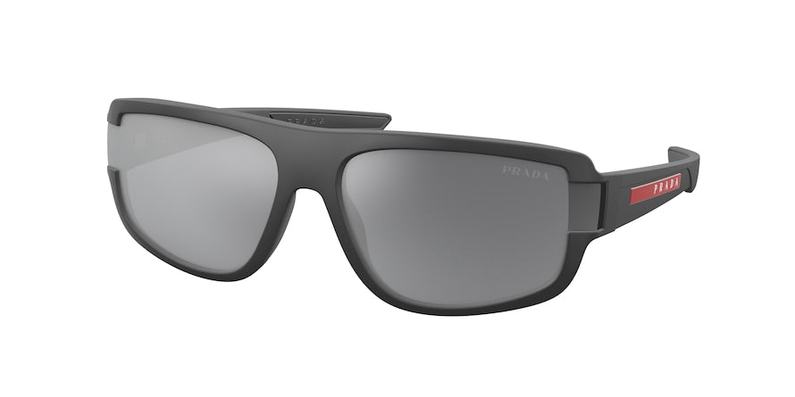 Prada Linea Rossa PS03WS Pillow Sunglasses  UFK07G-GREY RUBBER 66-16-140 - Color Map grey