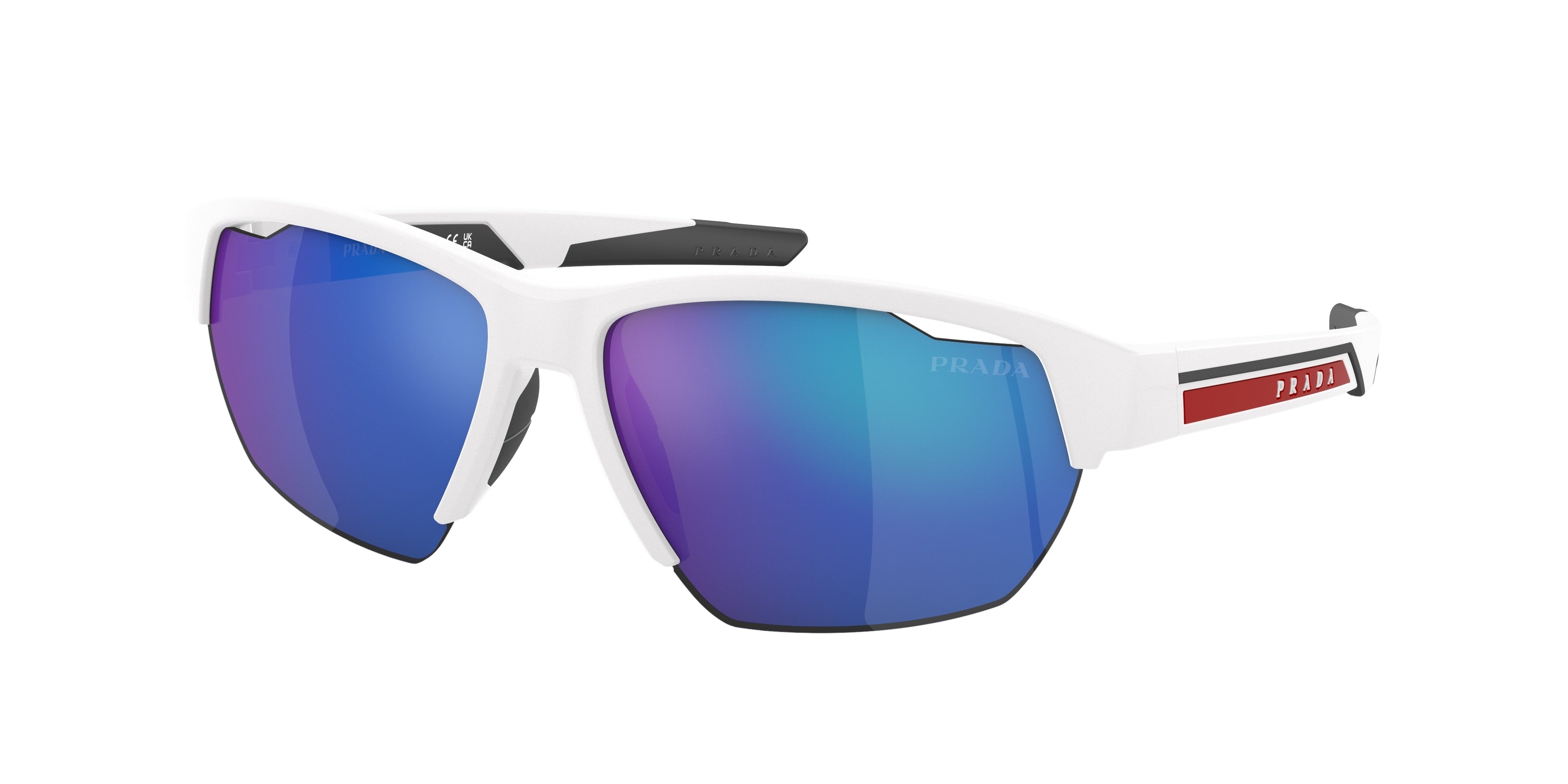 Prada Linea Rossa PS03YSF Irregular Sunglasses  AAI08R-Matte White 64-140-15 - Color Map White