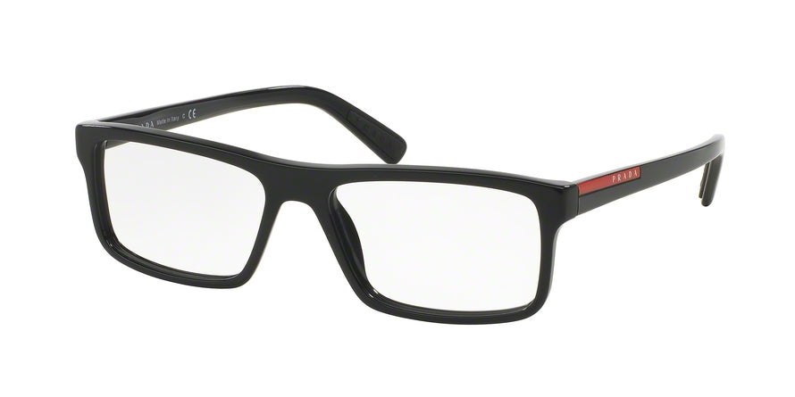Prada Linea Rossa LIFESTYLE PS04GVF Rectangle Eyeglasses  1AB1O1-BLACK 55-16-140 - Color Map black