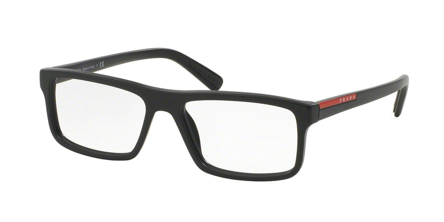 Prada Linea Rossa LIFESTYLE PS04GVF Rectangle Eyeglasses  1BO1O1-MATTE BLACK 55-16-140 - Color Map black
