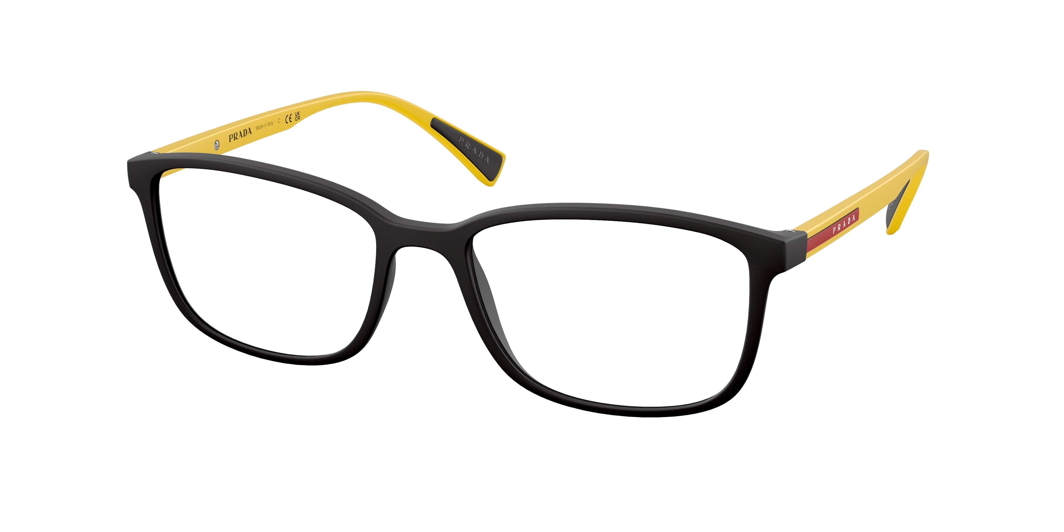 Prada Linea Rossa LIFESTYLE PS04IV Rectangle Eyeglasses  08W1O1-Matte Black 55-140-18 - Color Map Black