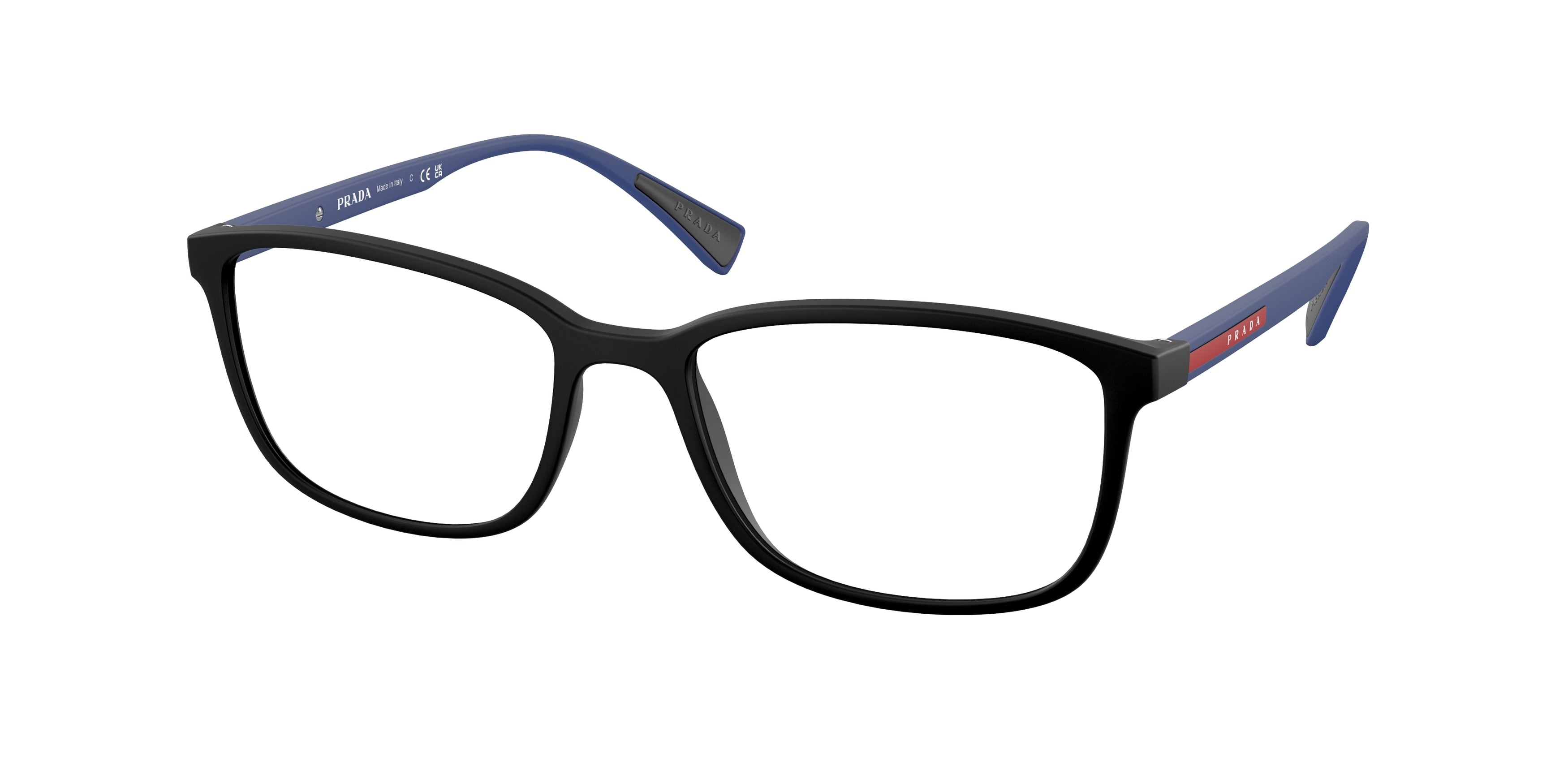 Prada Linea Rossa LIFESTYLE PS04IV Rectangle Eyeglasses  16G1O1-Matte Black 55-140-18 - Color Map Black