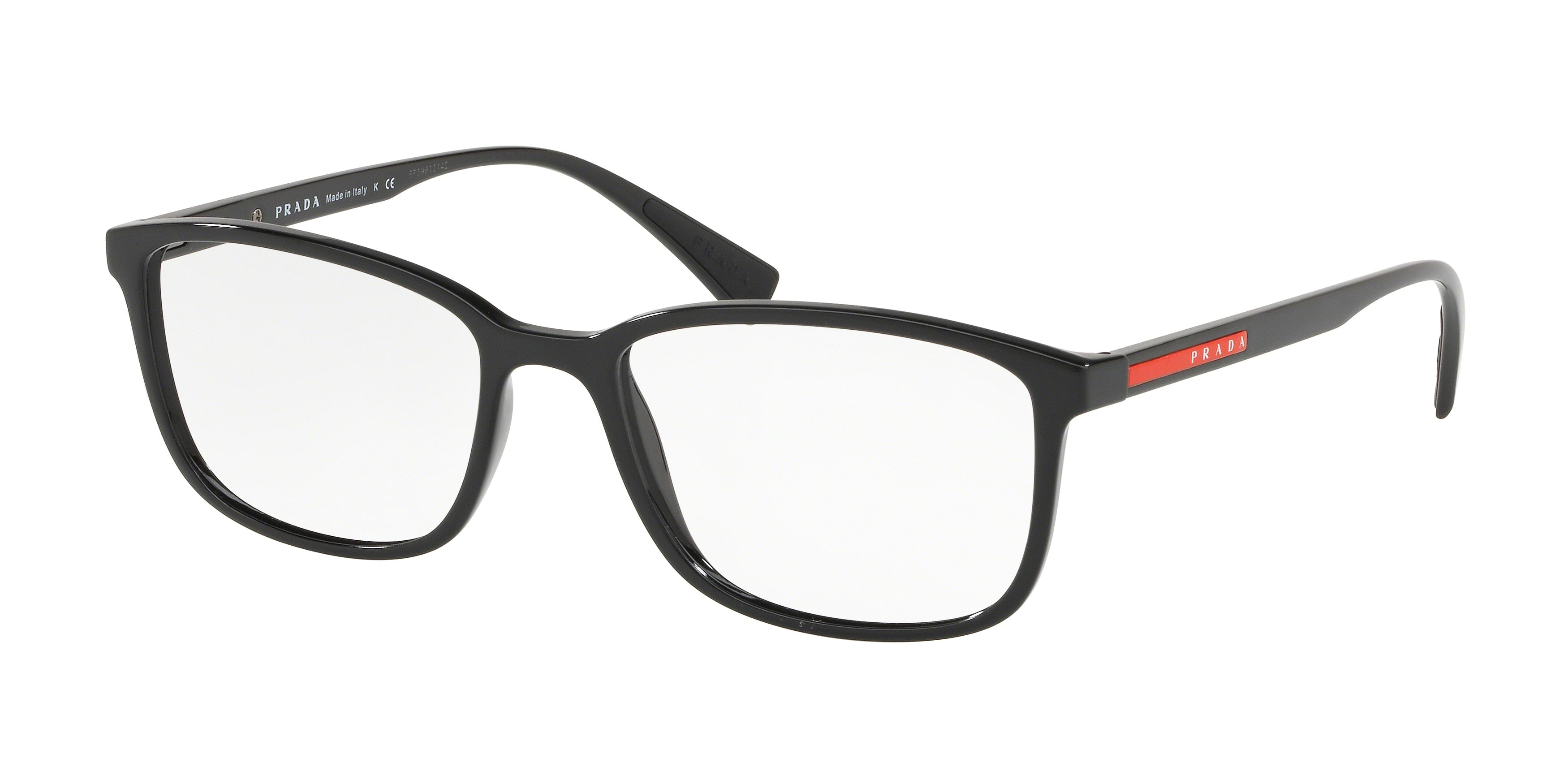 Prada Linea Rossa LIFESTYLE PS04IV Rectangle Eyeglasses  1AB1O1-Black 55-140-18 - Color Map Black