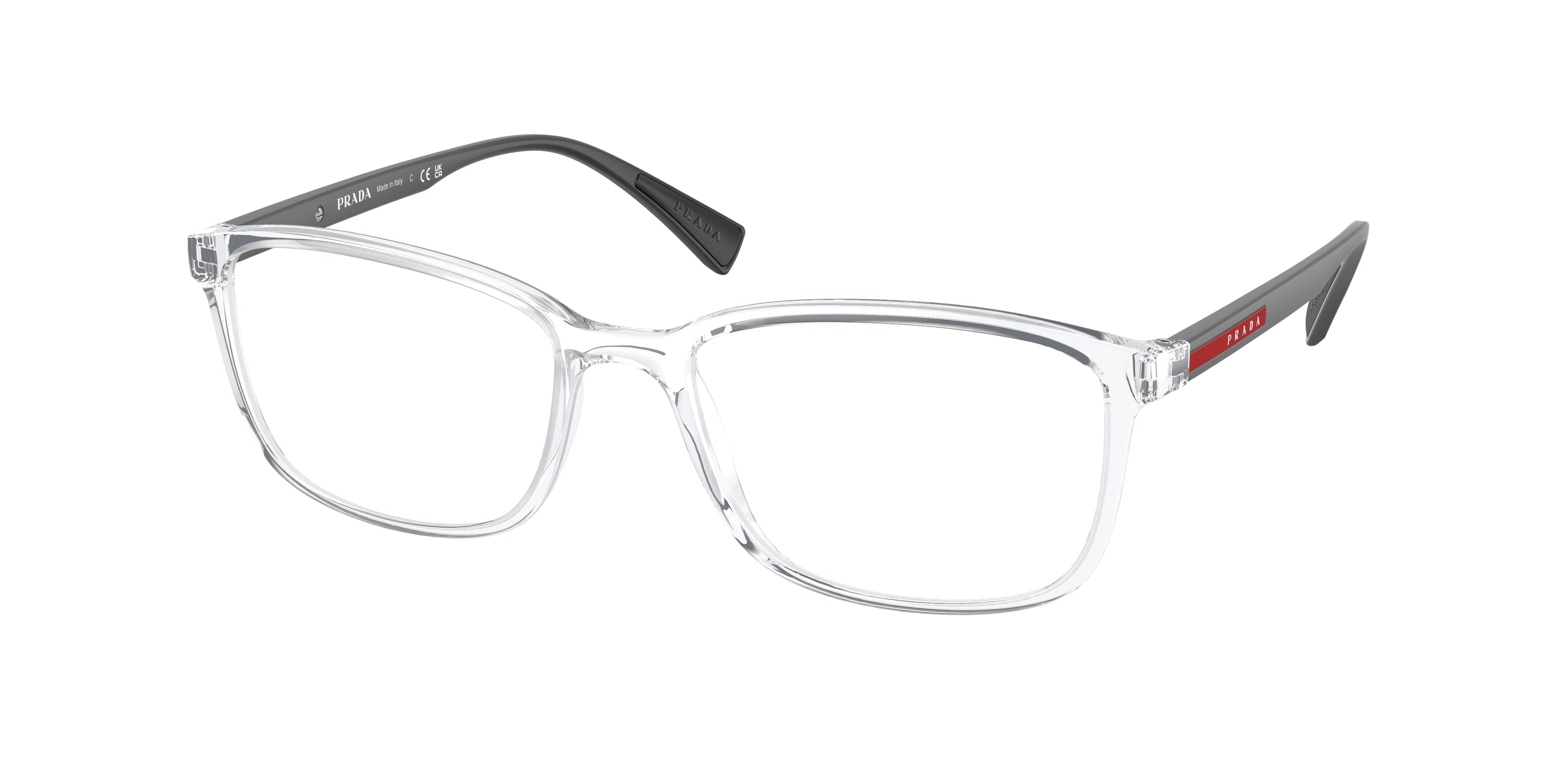 Prada Linea Rossa LIFESTYLE PS04IV Rectangle Eyeglasses  2AZ1O1-Transparent 55-140-18 - Color Map Transparent