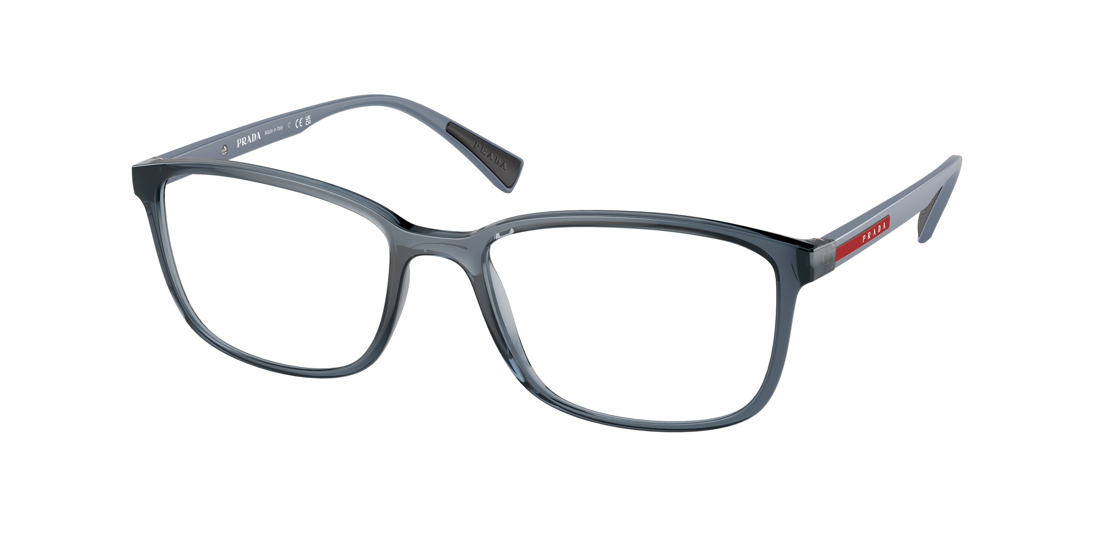 Prada Linea Rossa LIFESTYLE PS04IV Rectangle Eyeglasses  CZH1O1-Transparent Azure 55-140-18 - Color Map Blue